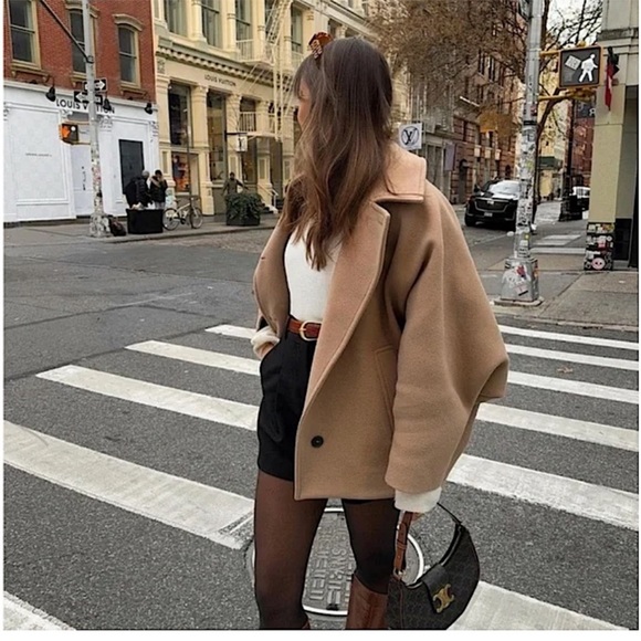 New Zara camel coat batwing jacket - Picture 3 of 14